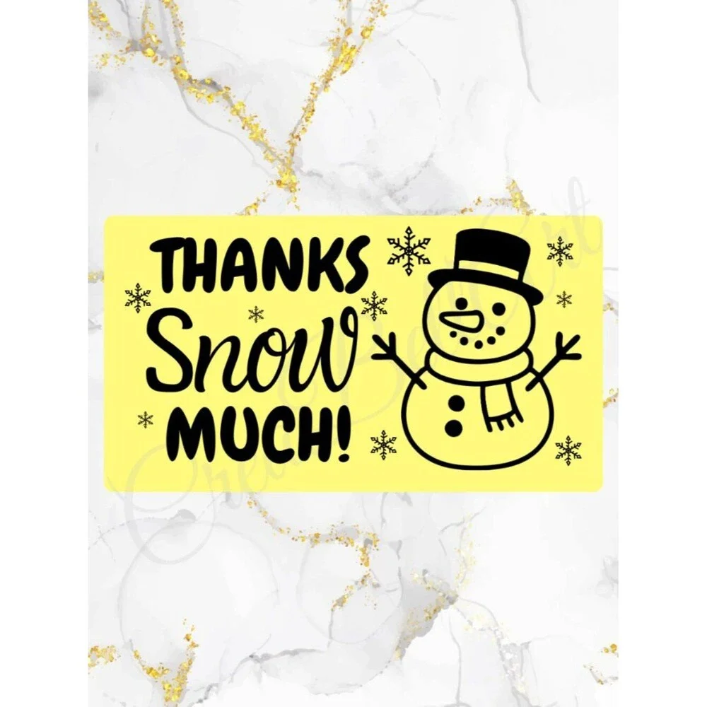 100 Christmas Snowman Stickers – Thank You Stickers 2.25 x 1.25